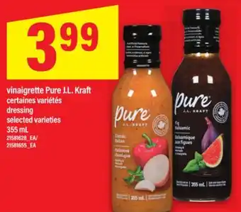Maxi VINAIGRETTE PURE J.L. KRAFT | DRESSING, 355 mL offer