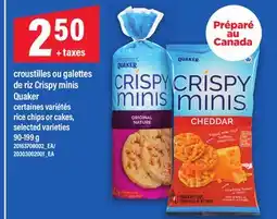 Maxi CROUSTILLES OU GALETTES DE RIZ CRISPY MINIS QUAKER | RICE CHIPS OR CAKES, 90-199 g offer