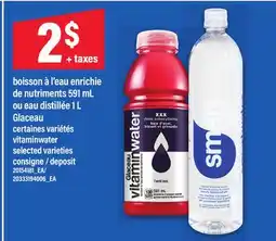 Maxi BOISSON À L'EAU ENRICHIE DE NUTRIMENTS 591 ML OU EAU DISTILLÉE 1 L | GLACEAU offer