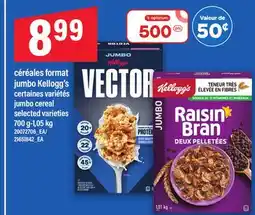 Maxi CÉRÉALES FORMAT JUMBO KELLOGG'S, 700 G-1,05 KG offer
