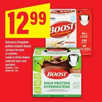 Maxi BOISSONS FRAPPÉES PRÊTES À BOIRE BOOST | READY TO DRINK SHAKES offer