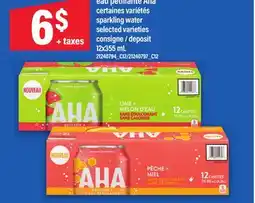 Maxi EAU PÉTILLANTE AHA, 12x355 ML | SPARKLING WATER offer