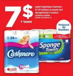 Maxi PAPIER HYGIÉNIQUE CASHMERE 12=24 ROULEAUX OU ESSUIE-TOUT, SPONGETOWELS 6 ROULEAUX offer