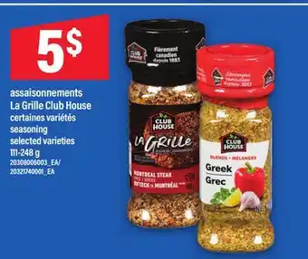 Maxi ASSAISONNEMENTS LA GRILLE CLUB HOUSE | SEASONING, 111-248 g offer