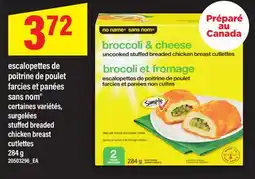 Maxi ESCALOPETTES DE POITRINE DE POULET FARCIES ET PANÉES SANS NOM, 284 G offer