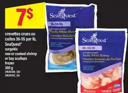 Maxi CREVETTES CRUES OU CUITES 36-55 PAR LB, SEAQUEST | RAW OR COOKED SHRIMP OR BAY SCALLOPS, 300 g offer