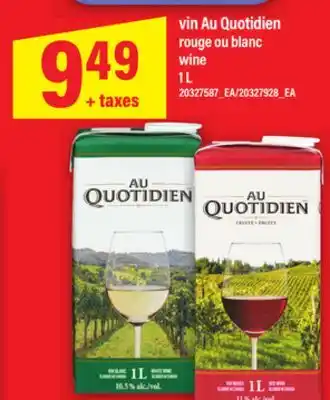 Maxi VIN AU QUOTIDIEN ROUGE OU BLANC | WINE, 1 L offer