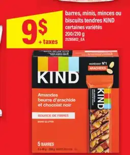 Maxi barres, minis, minces ou biscuits tendres KIND, 200/210 g offer