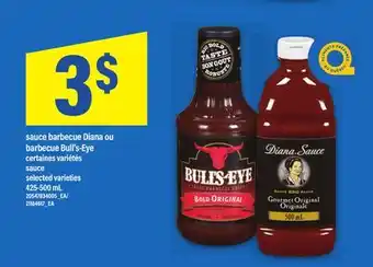 Maxi SAUCE BARBECUE DIANA OU BARBECUE BULL'S-EYE, 425-500 mL offer