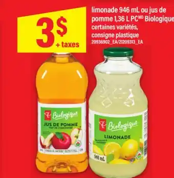 Maxi LIMONADE 946 ML OU JUS DE POMME 1,36 L PC offer