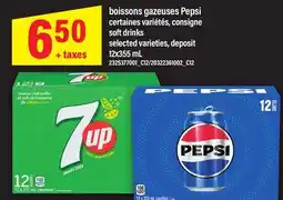 Maxi BOISSONS GAZEUSES PEPSI | soft drinks, 12x355 mL offer