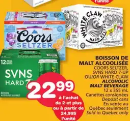 Marches Tradition COORS SELTZER, SVNS HARD 7-UP OR WHITE CLAW ALCOHOLIC MALT BEVERAGE offer