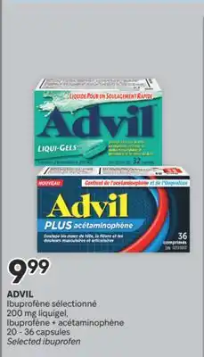 Brunet ADVIL Ibuprofène sélectionné 200 mg liquigel, Ibuprofène + acétaminophène ibuprofen offer