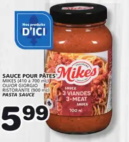 Marches Tradition MIKES (410 TO 700 mL) OR GIORGIO RISTORANTE (900 mL) PASTA SAUCE offer