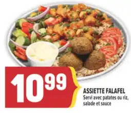 Marché Adonis ASSIETTE FALAFEL Servi avec patates ou riz, salade et sauce offer