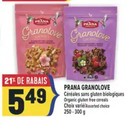 Marché Adonis PRANA GRANOLOVE Céréales sans gluten biologiques | Organic gluten free cereals offer