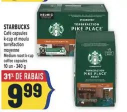 Marché Adonis STARBUCKS CAFÉ CAPSULES K-CUP ET MOULU TORRÉFACTION | MOYENNE MEDIUM ROAST K-CUP COFFEE CAPSULES offer