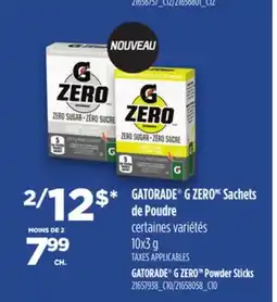 Provigo GATORADE G ZEROTM Powder Sticks offer