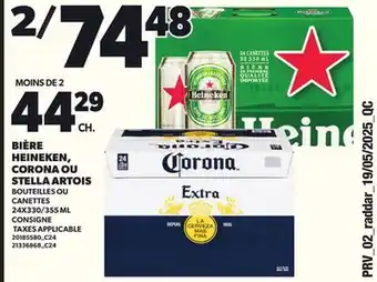 Provigo BIÈRE HEINEKEN, CORONA OU STELLA ARTOIS, 24X330/355 ML offer