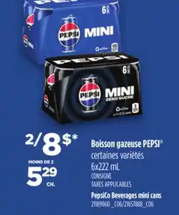 Provigo PEPSICO BEVERAGES MINI CANS, 6X222 ML offer