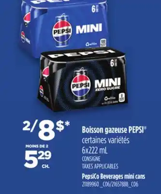 Provigo PEPSICO BEVERAGES MINI CANS, 6X222 ML offer