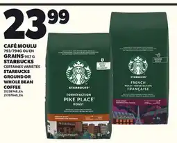 Provigo STARBUCKS GROUND, 793/794G OR WHOLE BEAN COFFEE, 907 G offer