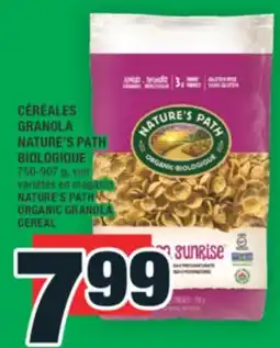 Super C CÉRÉALES GRANOLA NATURE'S PATH BIOLOGIQUE | NATURE'S PATH ORGANIC GRANOLA CEREAL offer