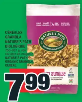 Super C CÉRÉALES GRANOLA NATURE'S PATH BIOLOGIQUE | NATURE'S PATH ORGANIC GRANOLA CEREAL offer
