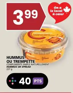 Rachelle-Bery Grocery COMPLIMENTS SIMPLE NATURELLEMENT HUMMUS OR SPREAD offer