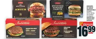 Super C BURGERS DE BOEUF IRRÉSISTIBLE | IRRÉSISTIBLE FROZEN BEEF BURGERS offer