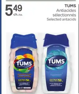 Proxim TUMS Antiacides sélectionnés/Selected antacids offer