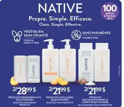 Jean Coutu NATIVE SELECTED DEODORANT PRODUCTS offer