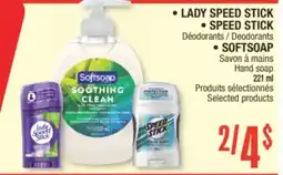 Jean Coutu LADY SPEED STICK, SPEED STICK Deodorants SOFTSOAP Hand soap 221 ml offer