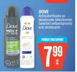 Jean Coutu DOVE Selected antiperspirants and deodorants offer