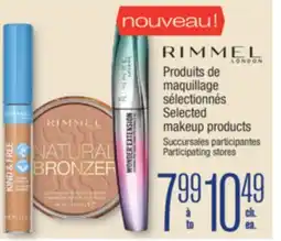 Jean Coutu RIMMEL Selected makeup products offer