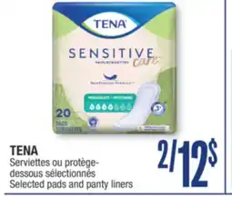 Jean Coutu TENA Selected pads and panty liners offer