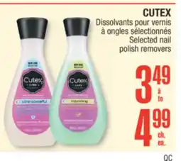Jean Coutu CUTEX Selected nail polish removers offer