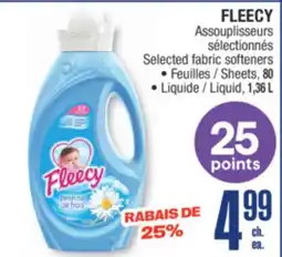 Jean Coutu FLEECY fabric softeners offer