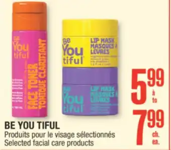 Jean Coutu BE YOU TIFUL Selected facial care products offer