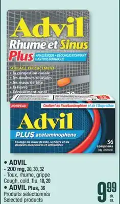 Jean Coutu ADVIL - 200 mg, 20, 30, 32 - Toux, rhume, grippe Cough, cold, flu, 18, 20, ADVIL Plus, 36 offer