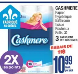 Jean Coutu CASHMERE hygiénique Bathroom tissue offer