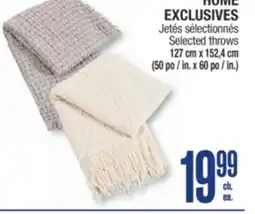 Jean Coutu HOME EXCLUSIVES Selected throws offer