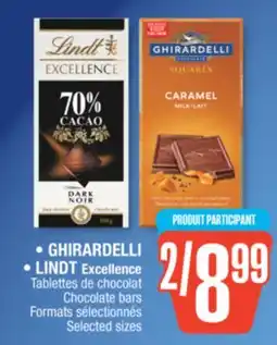 Jean Coutu • GHIRARDELLI • LINDT Excellence Chocolate bars offer