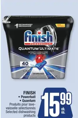 Jean Coutu FINISH Powerball Quantum Selected dishwashing products offer