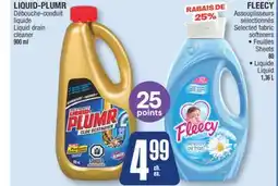 Jean Coutu LIQUID-PLUMR Liquid drain cleaner 900 ml FLEECY Selected fabric softeners offer