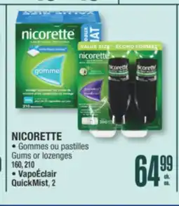 Jean Coutu NICORETTE Gums or lozenges VapoÉclair QuickMist, 2 offer