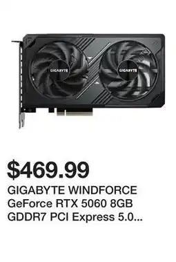 Newegg GIGABYTE WINDFORCE GeForce RTX 5060 8GB GDDR7 PCI Express 5.0 Graphics Card GV-N5060WF2OC-8GD offer