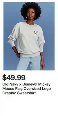 Old Navy Old Navy x Disney Mickey Mouse Flag Oversized Logo Graphic Sweatshirt offer