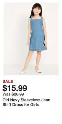 Old Navy Old Navy Sleeveless Jean Shift Dress for Girls offer