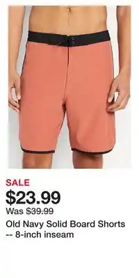Old Navy Old Navy Solid Board Shorts -- 8-inch inseam offer